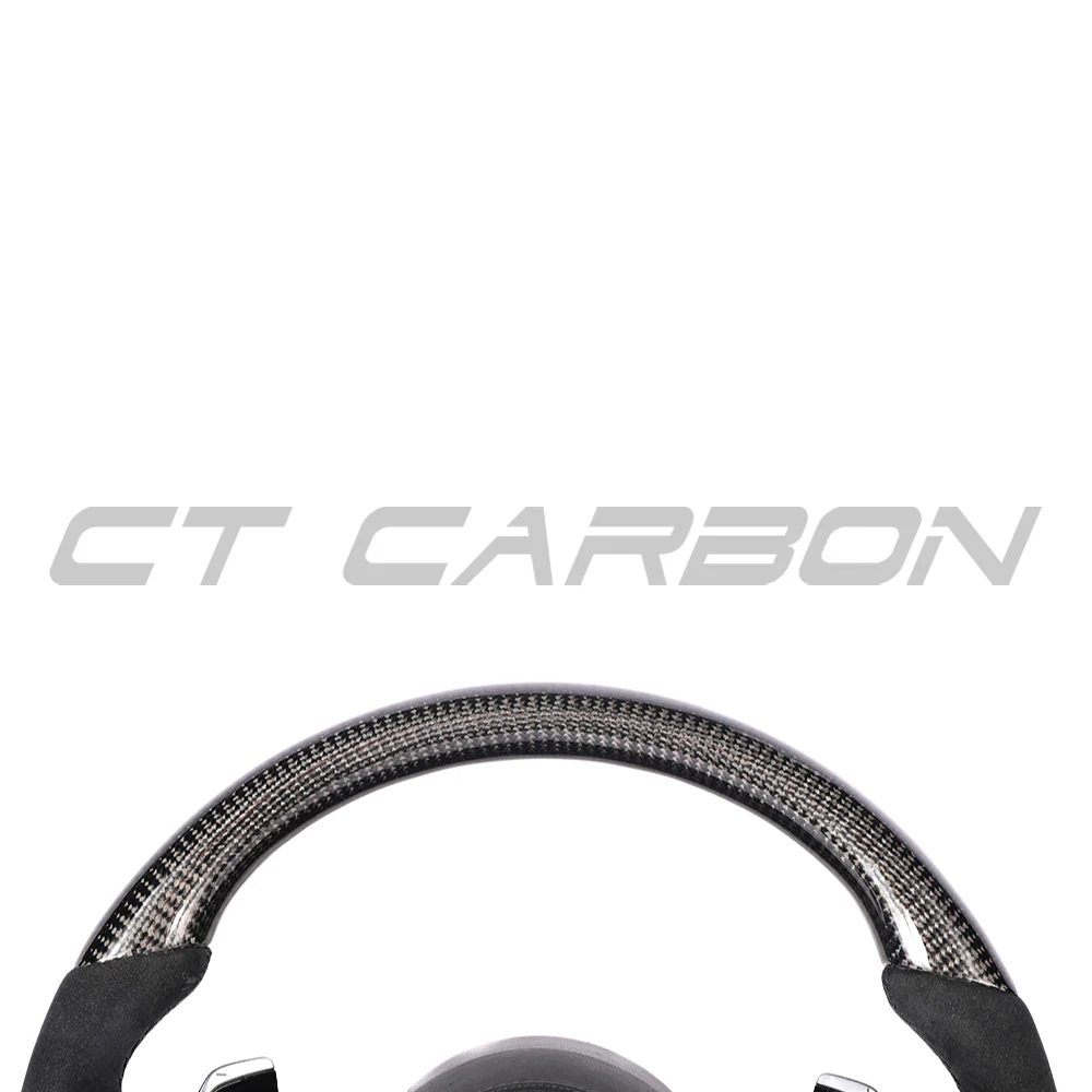 AUDI R8/TT CARBON FIBRE / ALCANTARA FLAT BOTTOM CUSTOM STEERING WHEEL - Image 7