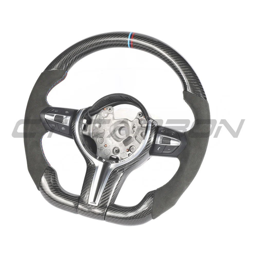 BMW FXX CARBON FIBRE & ALCANTARA FLAT BOTTOM CUSTOM STEERING WHEEL - Image 2