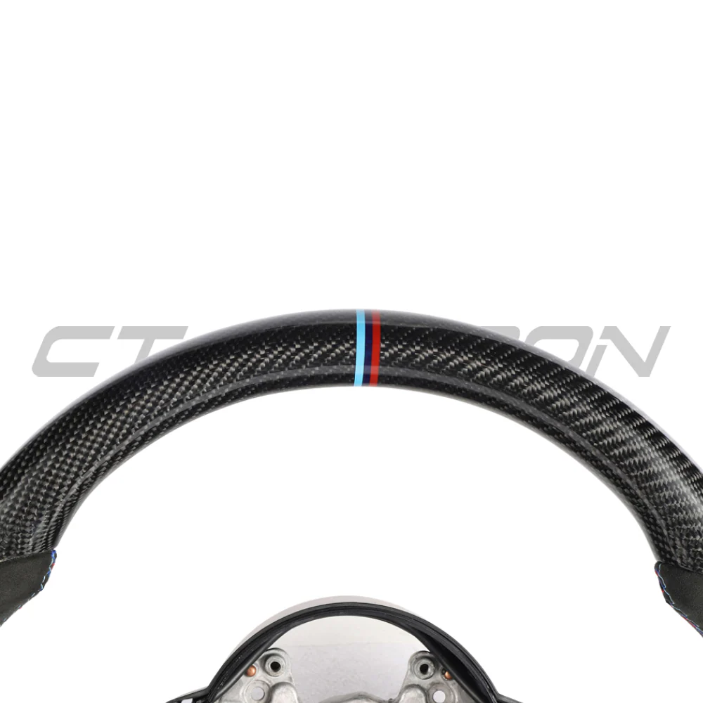 BMW FXX CARBON FIBRE & ALCANTARA FLAT BOTTOM CUSTOM STEERING WHEEL - Image 3