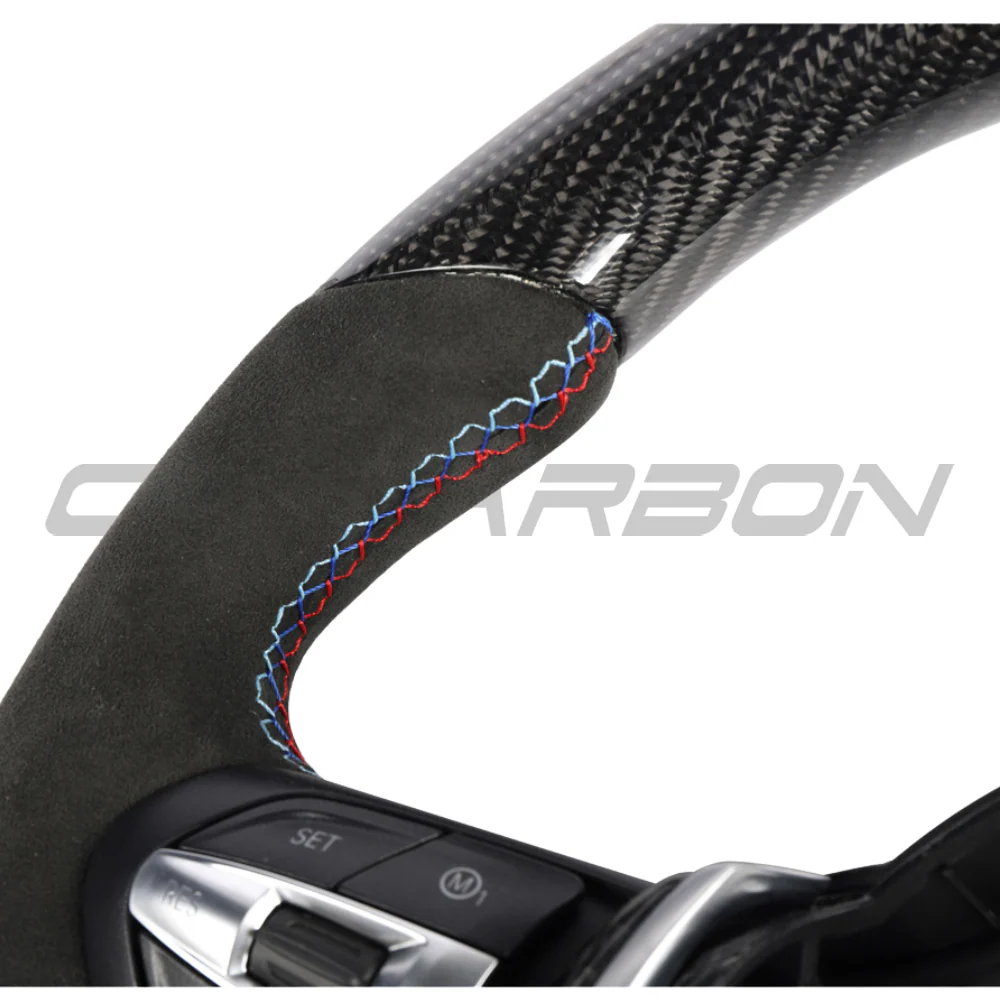 BMW FXX CARBON FIBRE & ALCANTARA FLAT BOTTOM CUSTOM STEERING WHEEL - Image 4