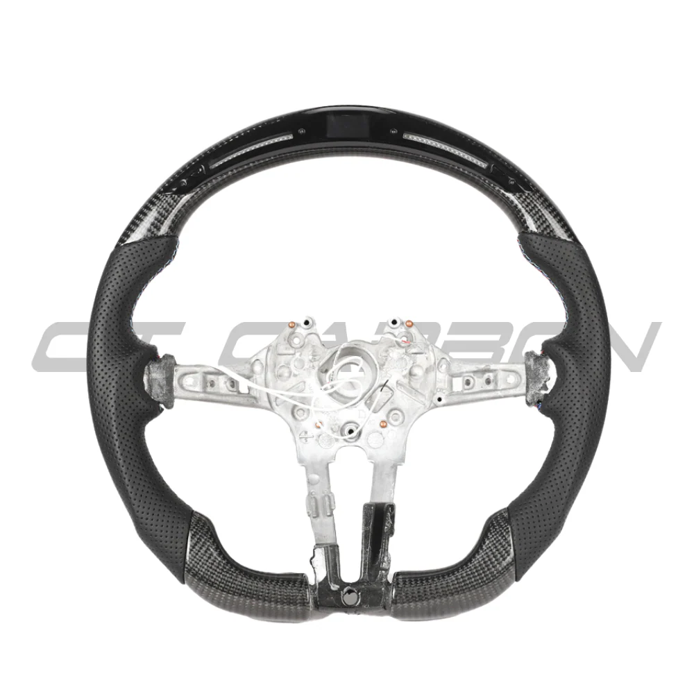 BMW FXX CARBON FIBRE / LEATHER / LED FLAT BOTTOM CUSTOM STEERING WHEEL - Image 12