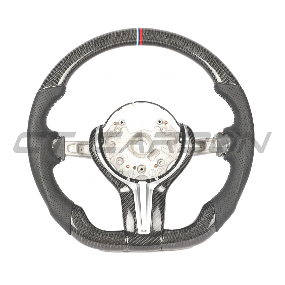 BMW FXX CARBON FIBRE & LEATHER FLAT BOTTOM CUSTOM STEERING WHEEL - Image 10