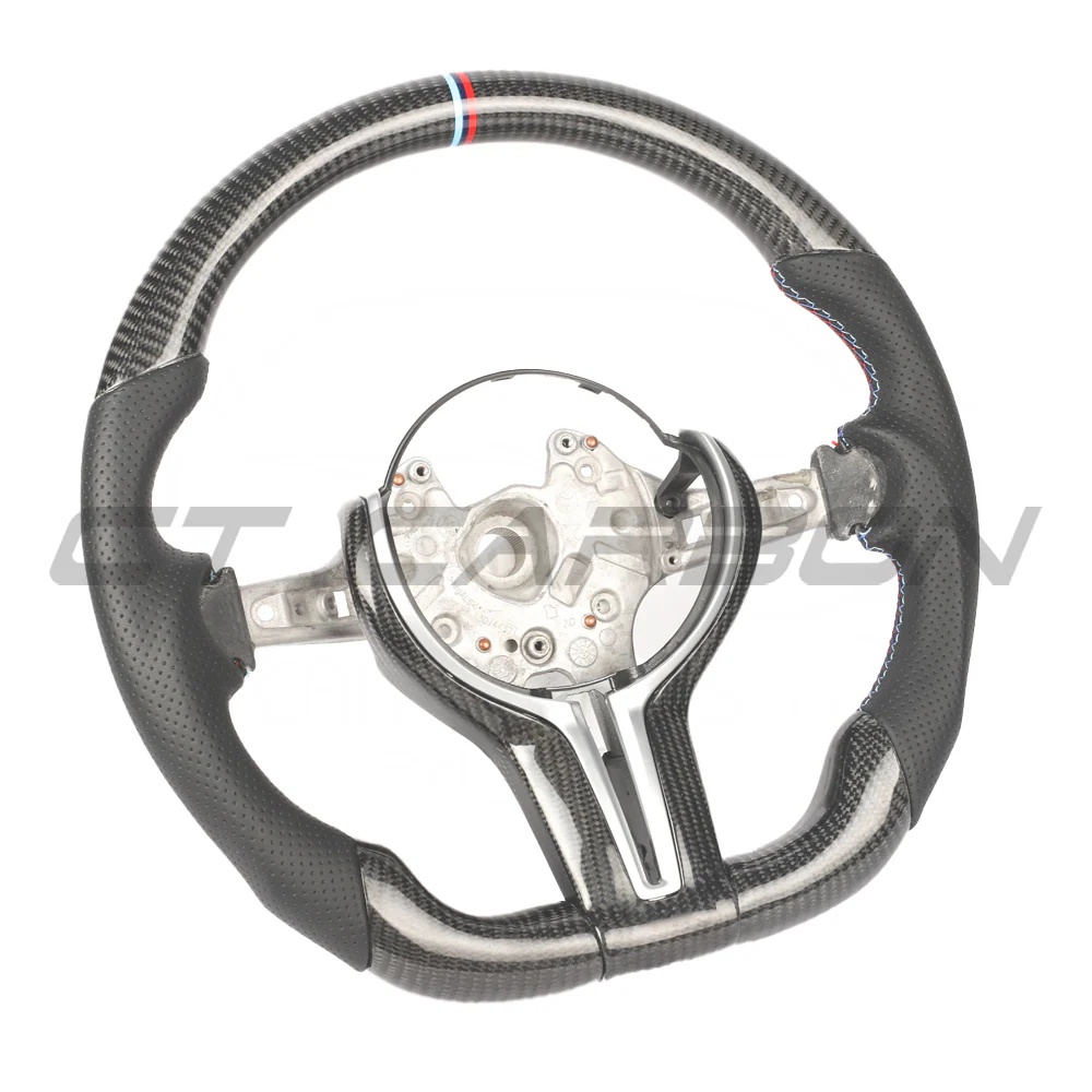 BMW FXX CARBON FIBRE & LEATHER FLAT BOTTOM CUSTOM STEERING WHEEL - Image 7