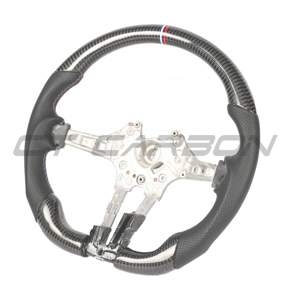 BMW FXX CARBON FIBRE & LEATHER FLAT BOTTOM CUSTOM STEERING WHEEL - Image 9