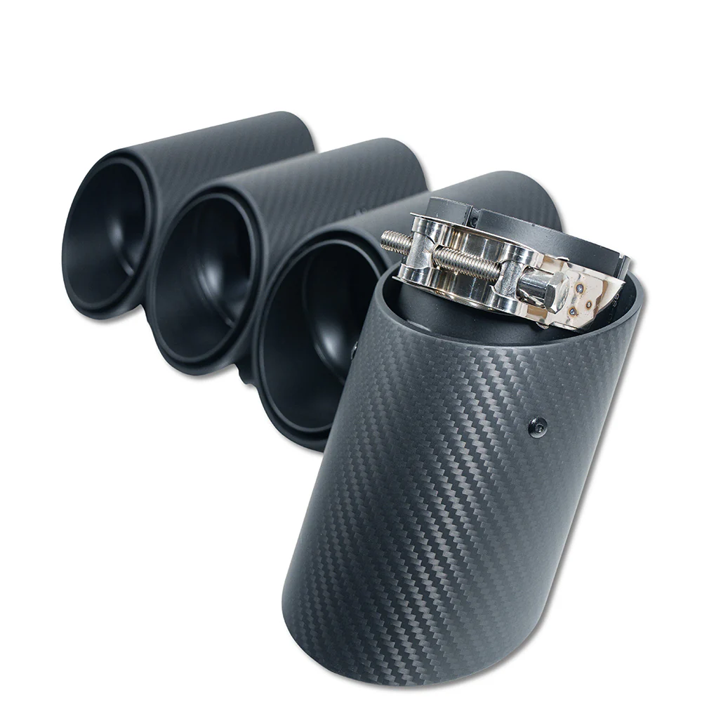 BMW G90 M5 & G99 M5 TOURING 2024+ CARBON FIBRE SLASH CUT EXHAUST TIPS - MATTE BLACK - Image 3