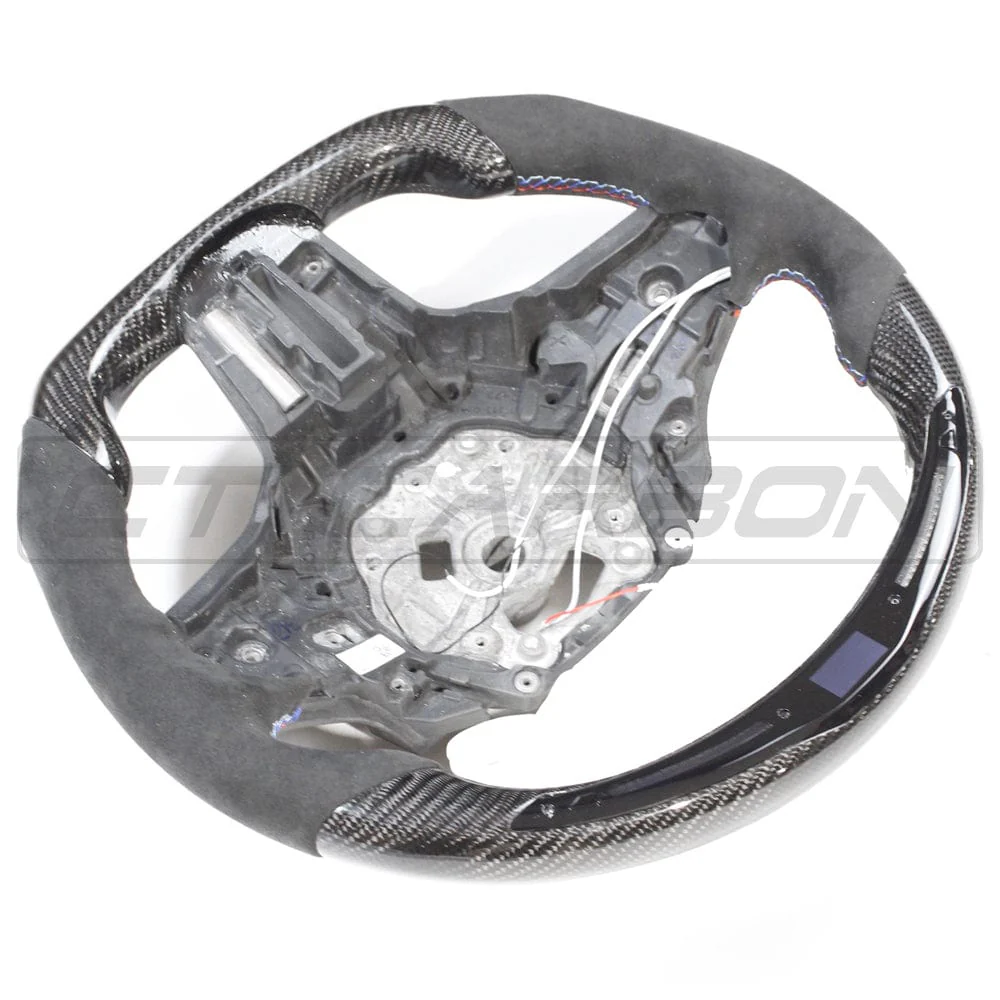 BMW GXX CARBON FIBRE / ALCANTARA LED FLAT BOTTOM STEERING WHEEL WITH HEATING - Image 7