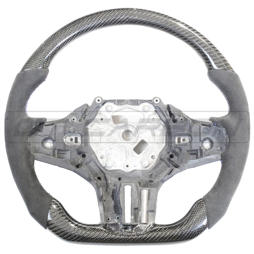 BMW Gxx 5,8,X3,X4,X5,X6,X7,M5,M8,X3M,X4M,X5M,X6M,X7M CARBON FIBRE / ALCANTARA FLAT BOTTOM STEERING WHEEL WITH HEATING - Image 4