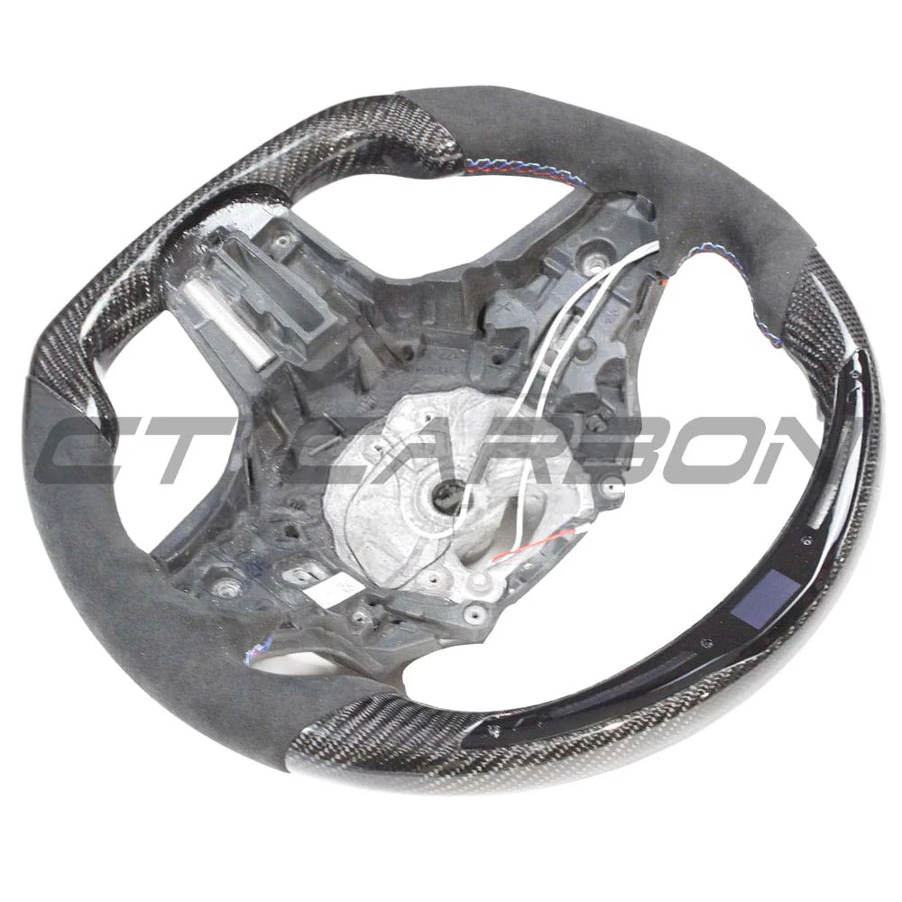 BMW Gxx M2,M3,M4 1,2,3,4 SERIES CARBON FIBRE / ALCANTARA LED FLAT BOTTOM STEERING WHEEL WITH HEATING - Image 4