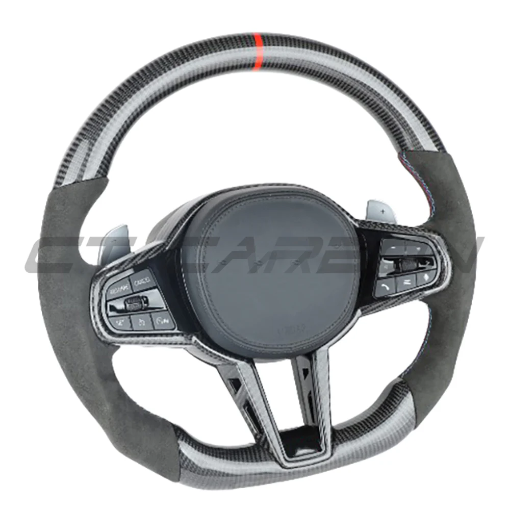 BMW GXX LCI CARBON FIBRE / ALCANTARA FLAT BOTTOM CUSTOM STEERING WHEEL - Image 5