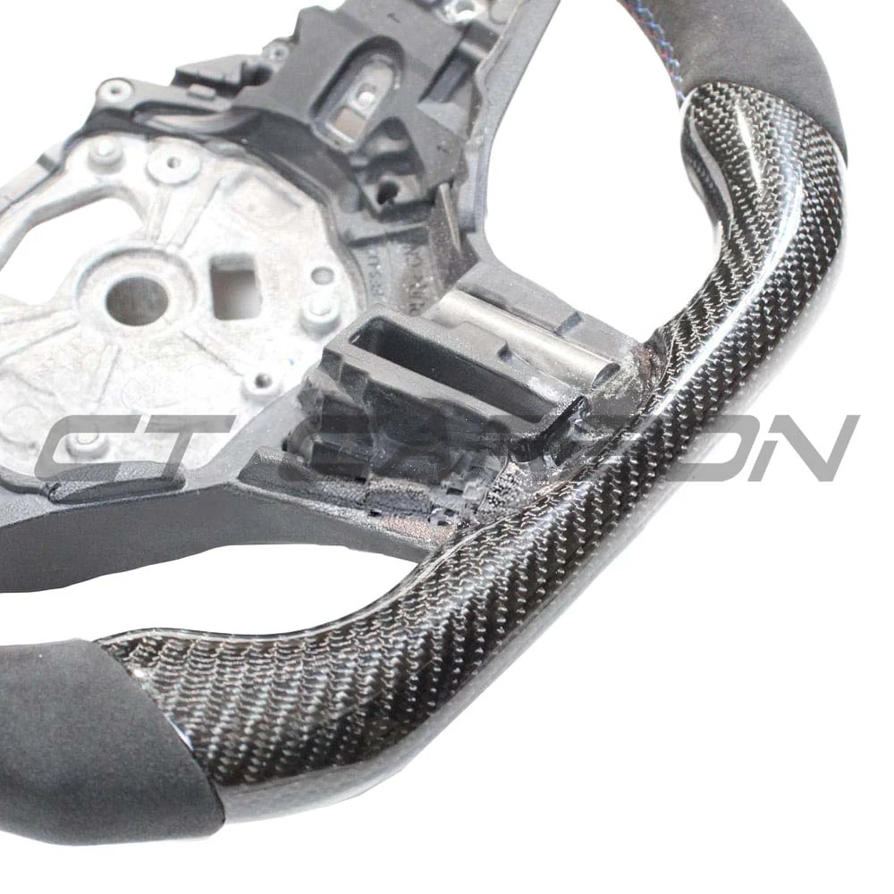 BMW Gxx M2,M3,M4 1,2,3,4 SERIES CARBON FIBRE / ALCANTARA FLAT BOTTOM STEERING WHEEL WITH HEATING - Image 3