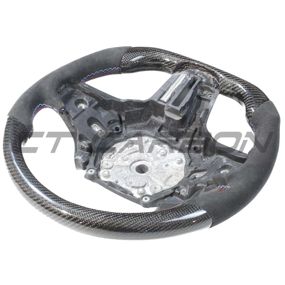 BMW Gxx M2,M3,M4 1,2,3,4 SERIES CARBON FIBRE / ALCANTARA FLAT BOTTOM STEERING WHEEL WITH HEATING - Image 4