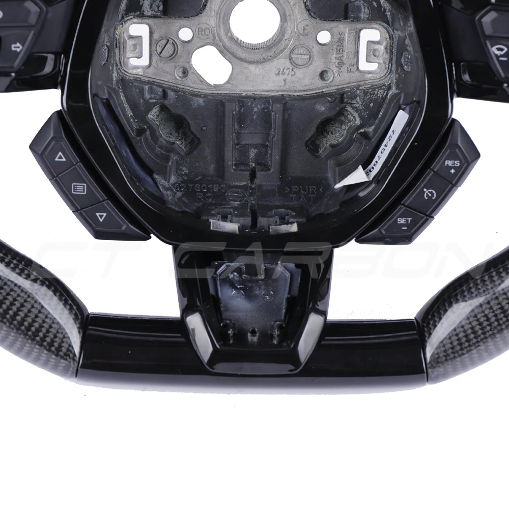 LAMBORGHINI HURACAN CARBON FIBRE / ALCANTARA FLAT TOP AND BOTTOM CUSTOM STEERING WHEEL - Image 3