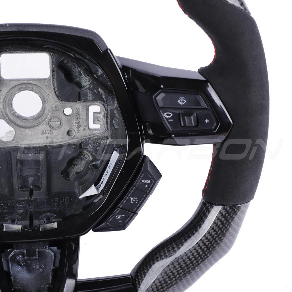 LAMBORGHINI HURACAN CARBON FIBRE / ALCANTARA FLAT TOP AND BOTTOM CUSTOM STEERING WHEEL - Image 7