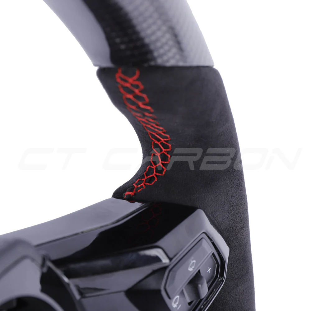 LAMBORGHINI HURACAN CARBON FIBRE / ALCANTARA FLAT TOP AND BOTTOM CUSTOM STEERING WHEEL - Image 8