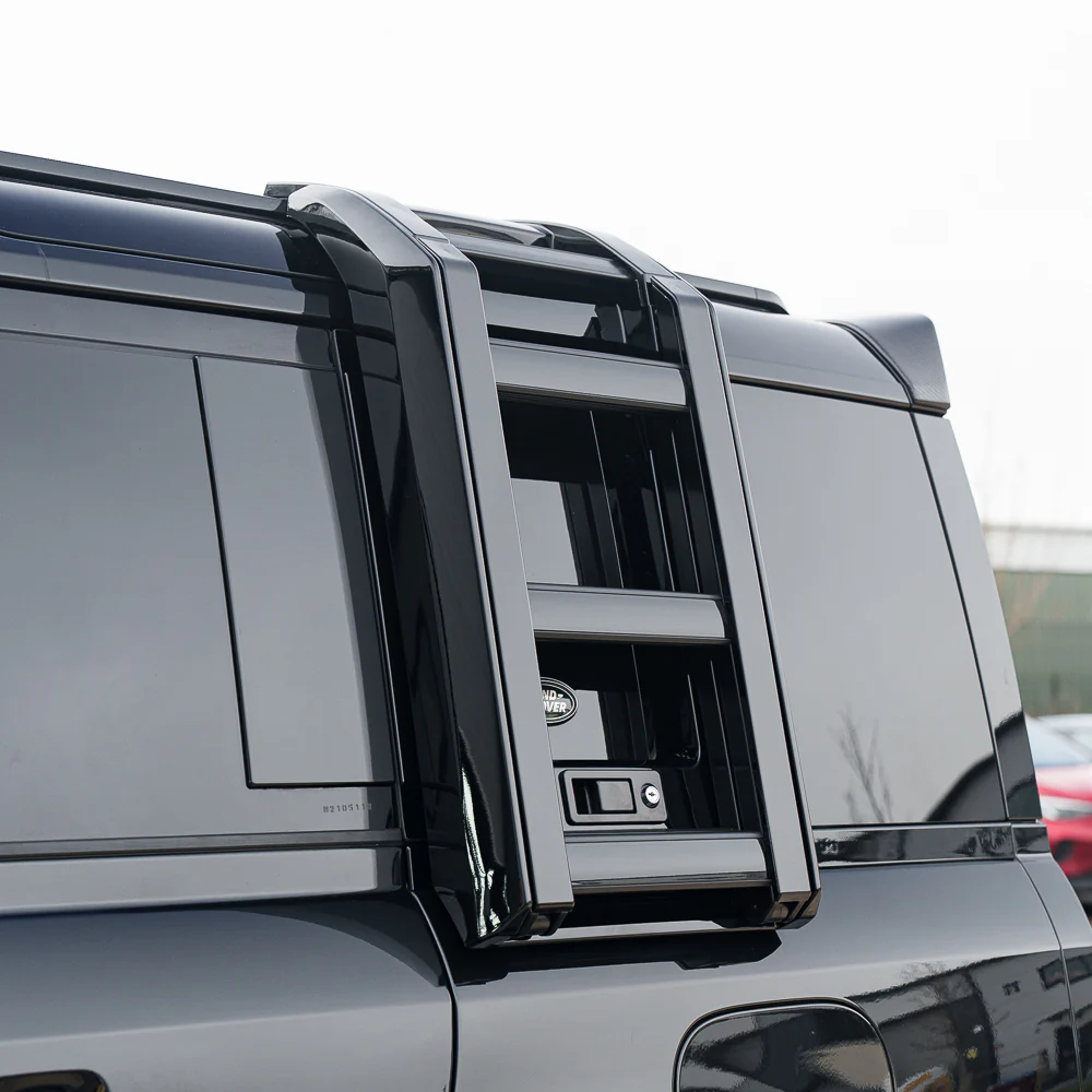 LAND ROVER DEFENDER L663 110 & 90 GLOSS BLACK LADDER