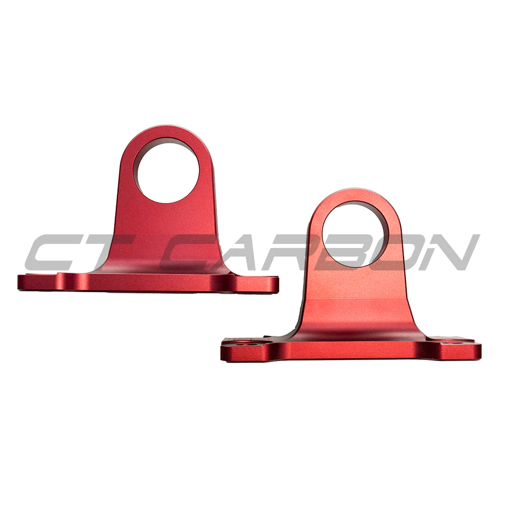 LAND ROVER DEFENDER L663 90/110/130 RED ALLUMINIUM TOW HOOKS - Image 3