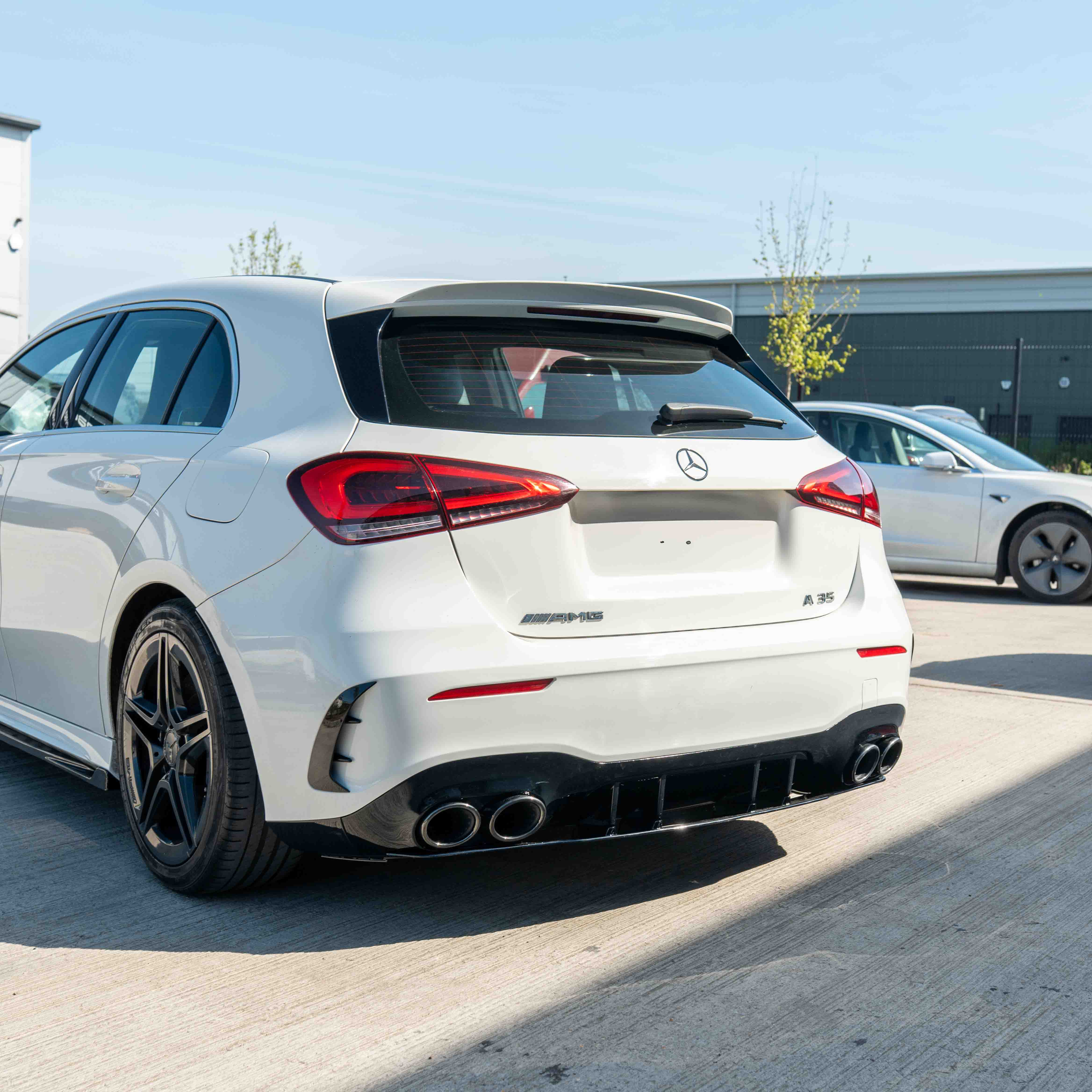 MERCEDES A-CLASS W177/V177 2018-CURRENT GLOSS BLACK QUAD TIP DIFFUSER - Image 3