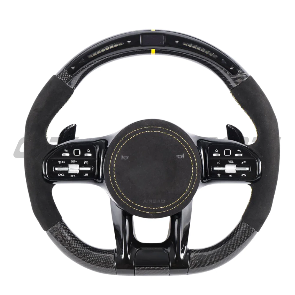 MERCEDES BENZ AMG CARBON FIBRE / ALCANATARA LED CUSTOM STEERING WHEEL - Image 2