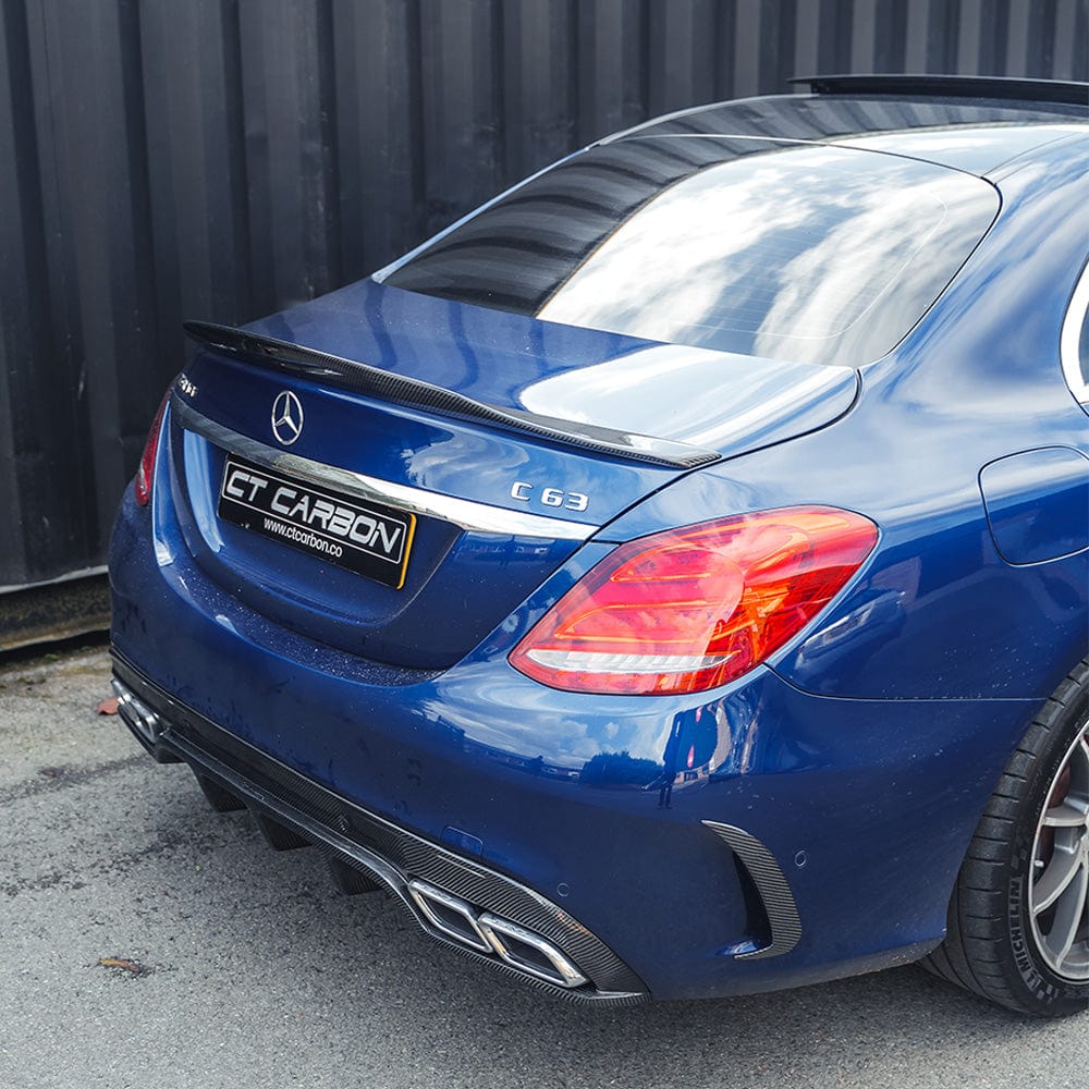 MERCEDES W205 C63 & C43 SALOON REAR BUMPER CARBON FIBRE CANARDS - Image 2
