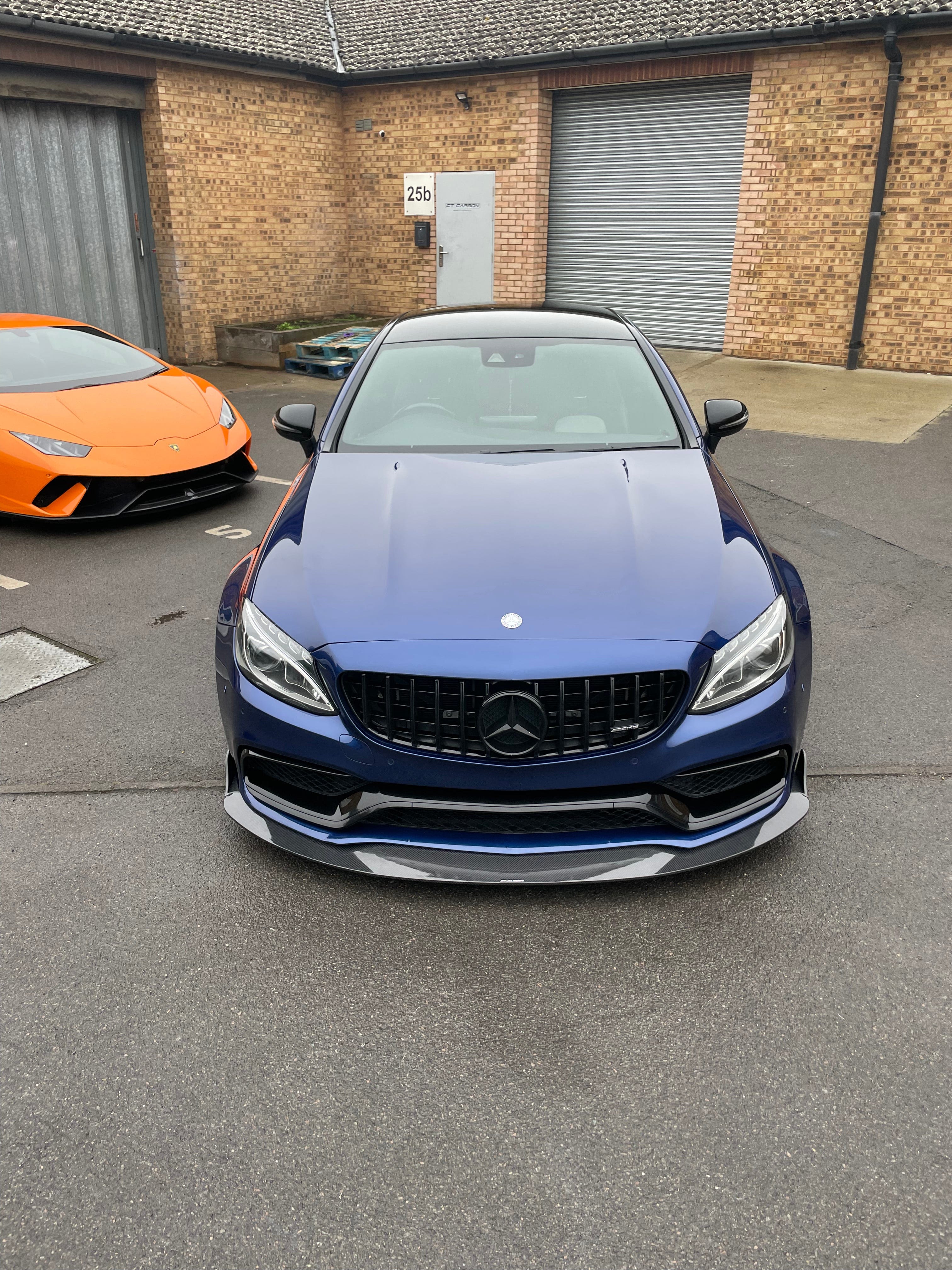 MERCEDES W205 C63 COUPE/CONVERTIBLE CARBON FIBRE SPLITTER - V3 - CT DESIGN - Image 3