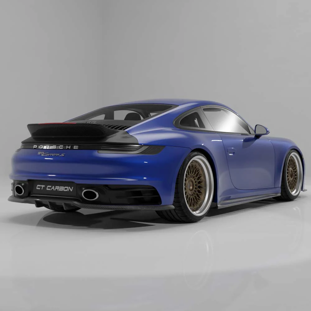 PORSCHE 911 (992.1 & 992.2) CARRERA 2019-2024 CARBON FIBRE DUCKTAIL SPOILER REPLACEMENT - V2 - CT DESIGN - Image 4