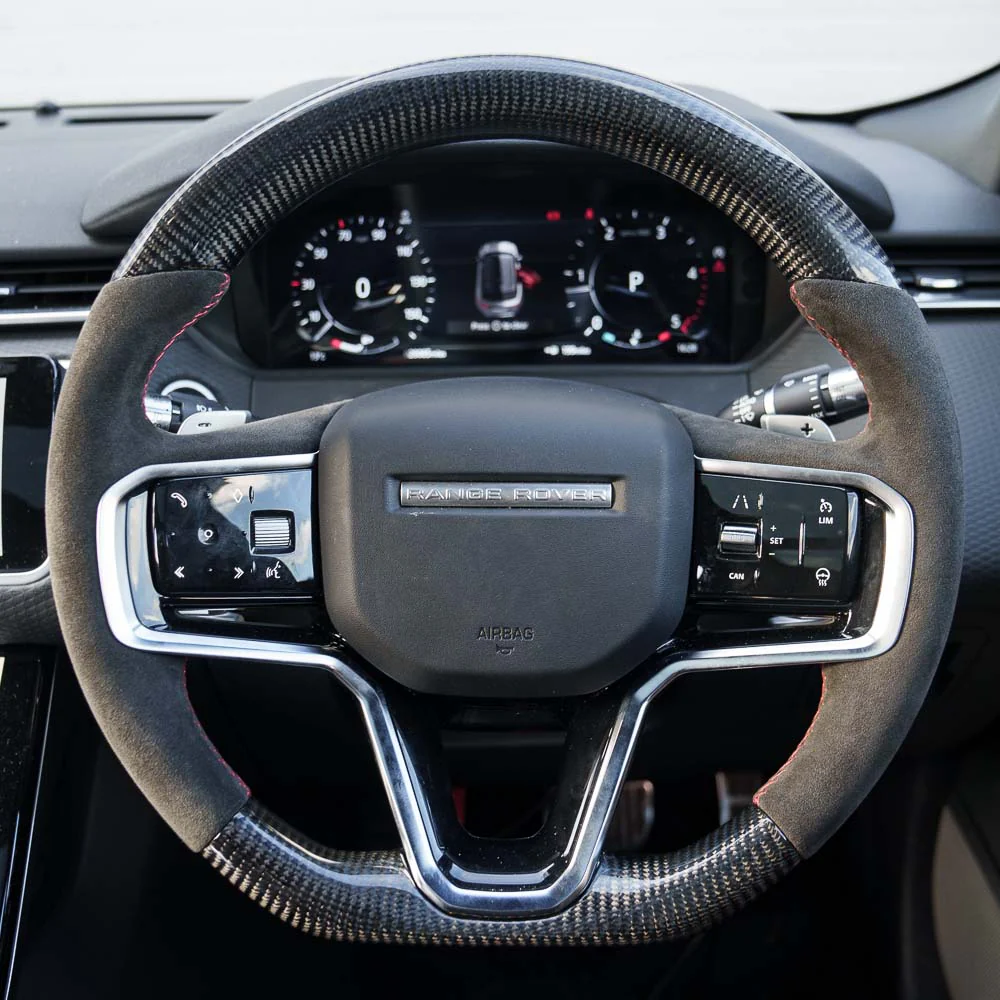RANGE ROVER VELAR/EVOQUE/DISCOVERY SPORT 2021+ CARBON FIBRE / ALCANTARA CUSTOM STEERING WHEEL - Image 2
