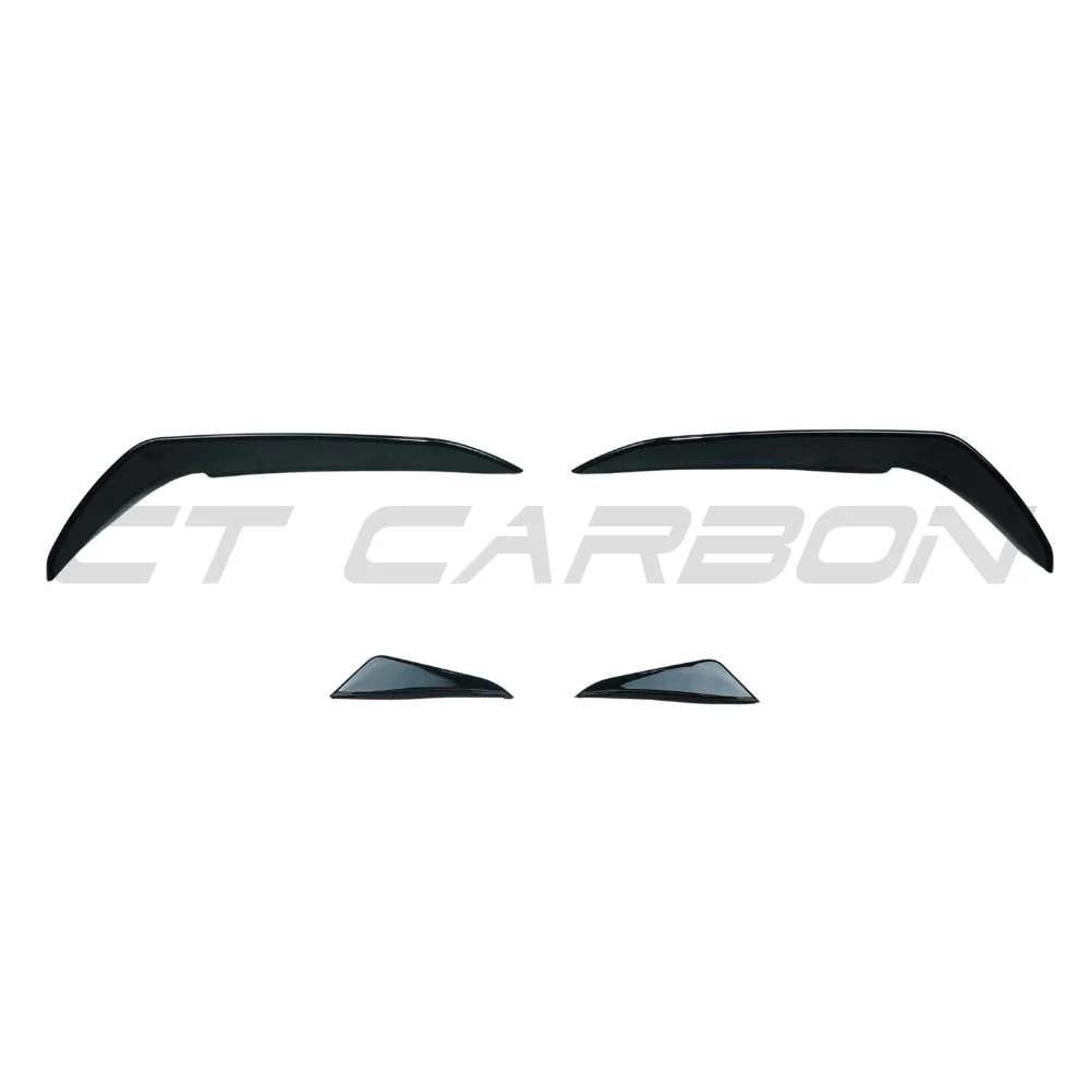VOLKSWAGEN GOLF GTI/GTD MK7/7.5 2017-2020 GLOSS BLACK FRONT BUMPER CANARDS - Image 3